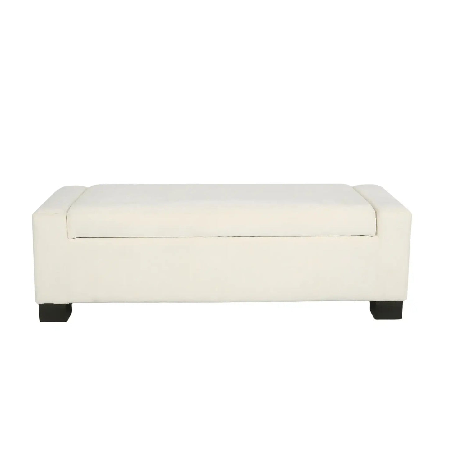Textured Fabric Ottoman Bench With Hinged Lid