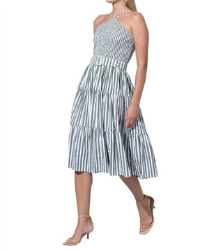 Lusana - Vestido midi de popeline com cinto Arlen