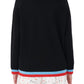 Cardigan feminino Maje Mysweetie com acabamento contrastante, preto, tamanho 2