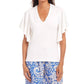Karen Kane - Flutter Sleeve V-Neck Top