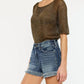 Kancan - Frayed Hem Denim Shorts