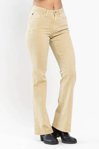 Judy Blue - Mid Rise Garment Dyed Slim Boot Jeans
