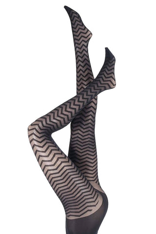 Pretty Polly - Meia-calça Zig Zag Wave Feminina