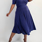 The Curve La - Plus Size Knit Surplice Midi Dress With Full Skirt