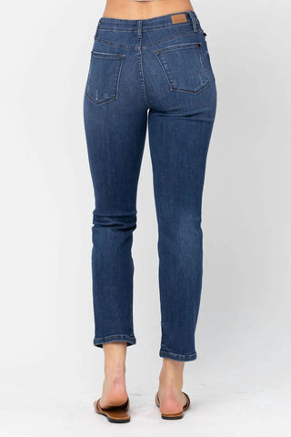 Judy Blue - Calça jeans estilo namorado com botões em zigue-zague