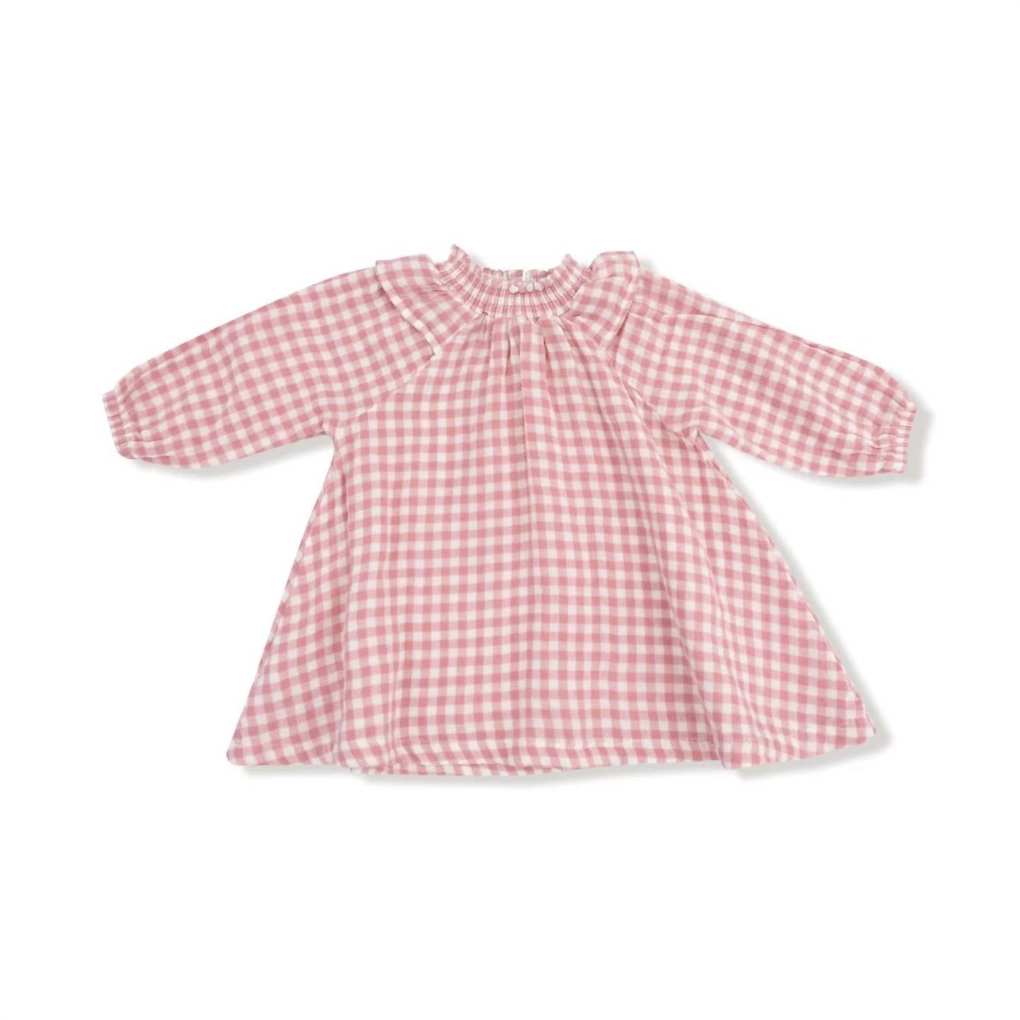 Angel Dear - Girls' Long Sleeve Ruffle Smocked Neck Dress And Diaper Cover
