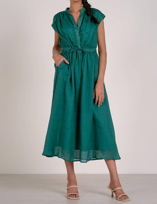 Elan - Midi Short Sleeve Tie Waist Dress