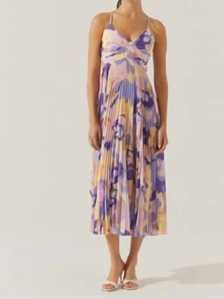 Astr - Vestido midi plissado floral Blythe