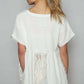 Pol - Lace Panel V Neck Top