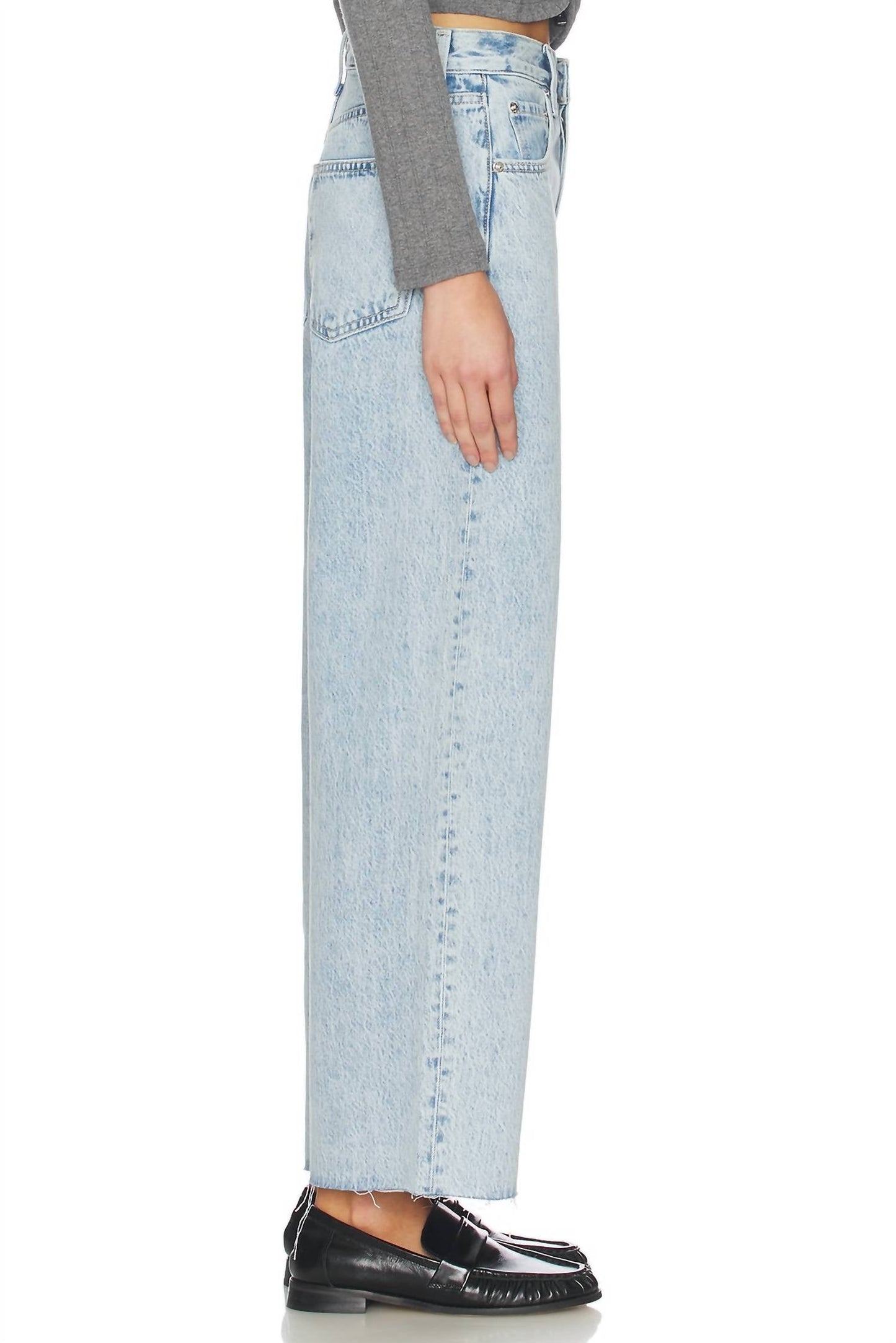 Pistola - Tate Crop High Rise Bowed Wide Leg Jeans