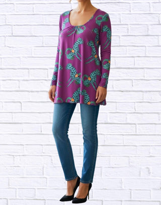 Diva Usa - Sibella Pleated Front Long Sleeve Blouse