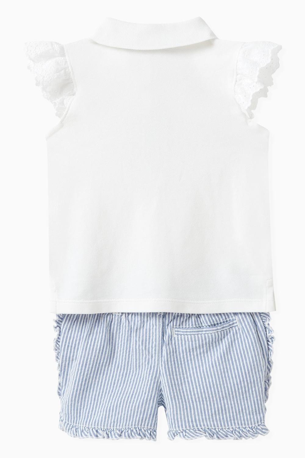 Polo Ralph Lauren - Girls Ruffle Sleeve Polo And Short Set