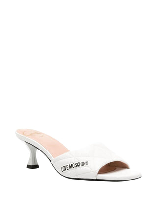 Love Moschino - Mule de salto acolchoado de couro feminino