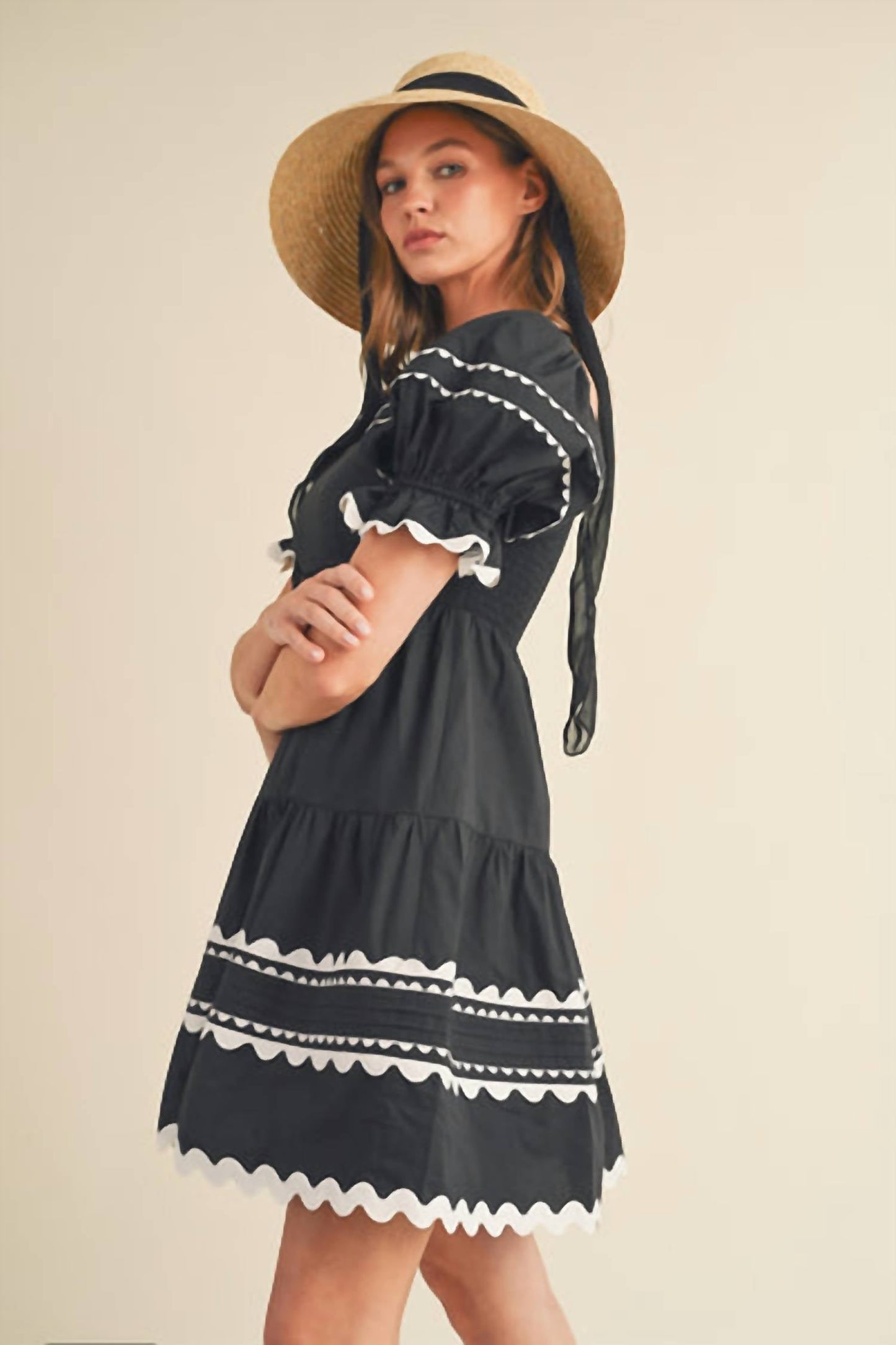 &Merci - Grace Ric Rac Babydoll Mini Dress