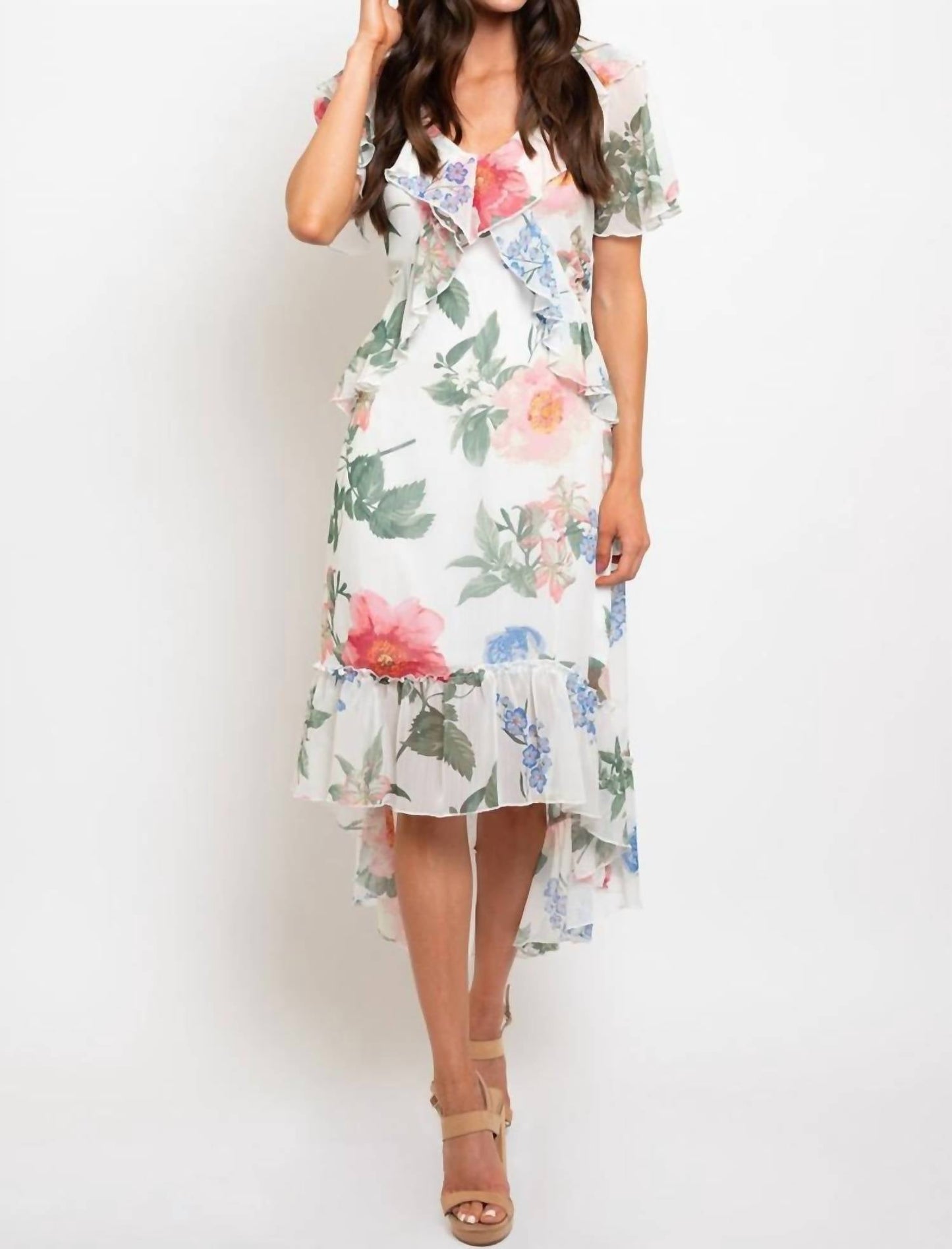 Collective Rack - Floral Ruffle Midi Dress