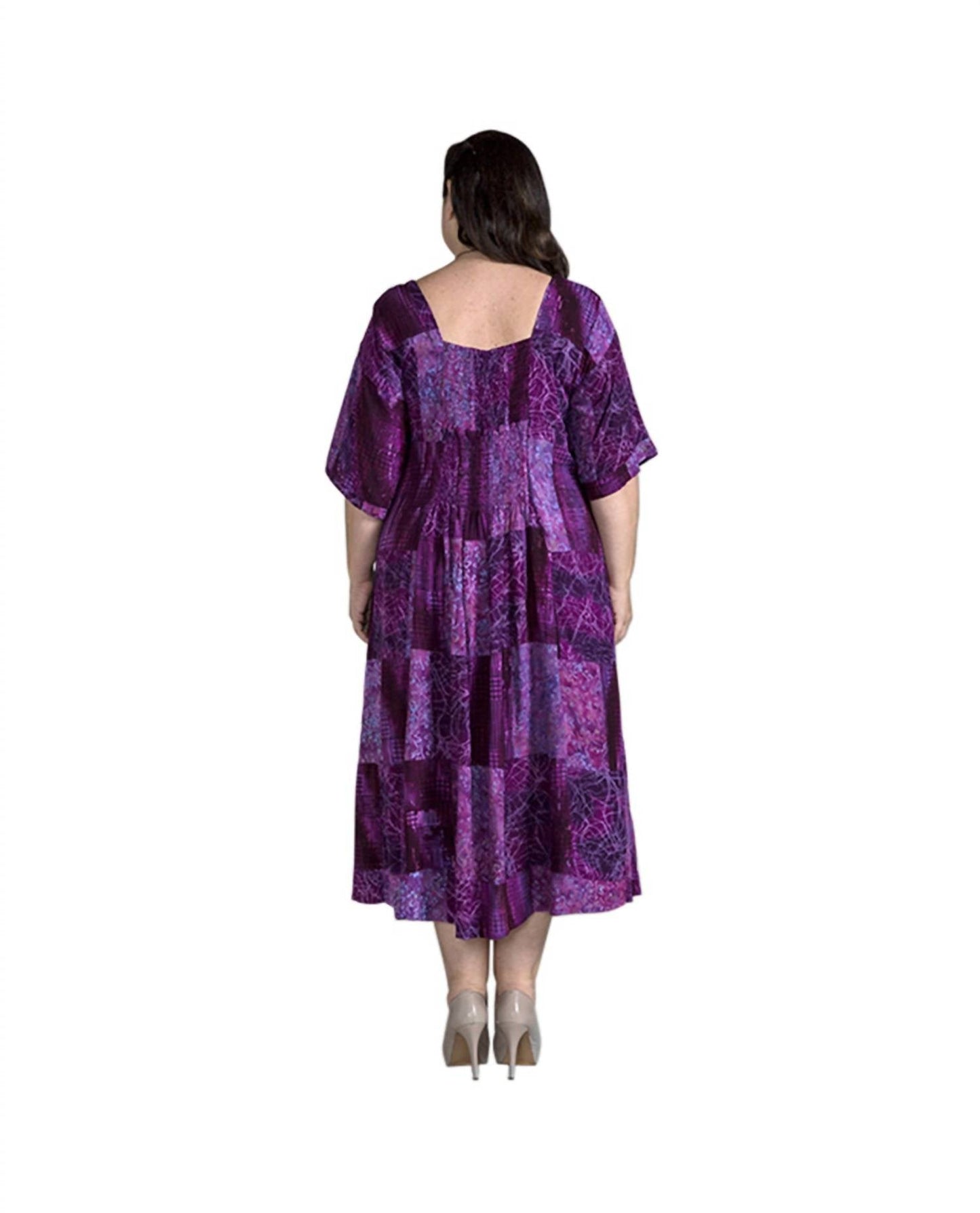 On The Plus Side - Round Neck Short Sleeve Ojai Dress - Plus Size