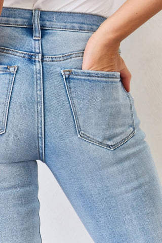 Trendsi - Women's Kancan Full Size Mid Rise Y2k Slit Bootcut Jeans