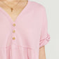 Entro - Waffle Knit Babydoll Top