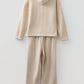 66Disco - Drawstring Pullover Hoodie and High Waist Pants Corduroy Set