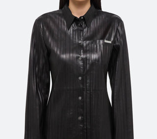 Helmut Lang - Pleated Leather Classic Shirt