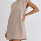 Entro - Textured Round Neck Mini Dress
