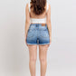 Judy Blue - Vintage Wash High-waisted Shorts With Fray Hem