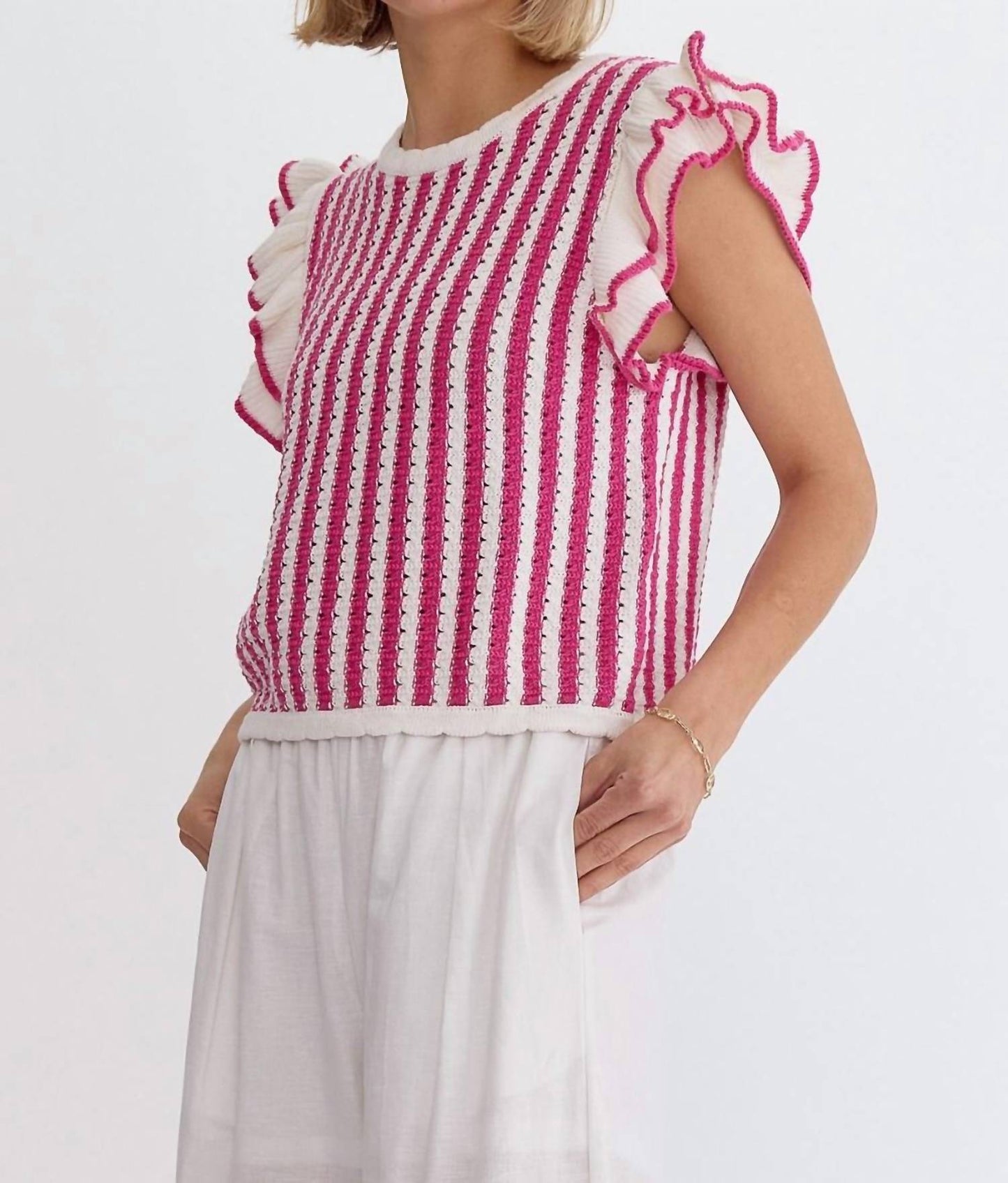 Entro - Striped Knit Top