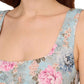 Adrianna Papell - Floral Matelassé Square Neck Sheath Dress