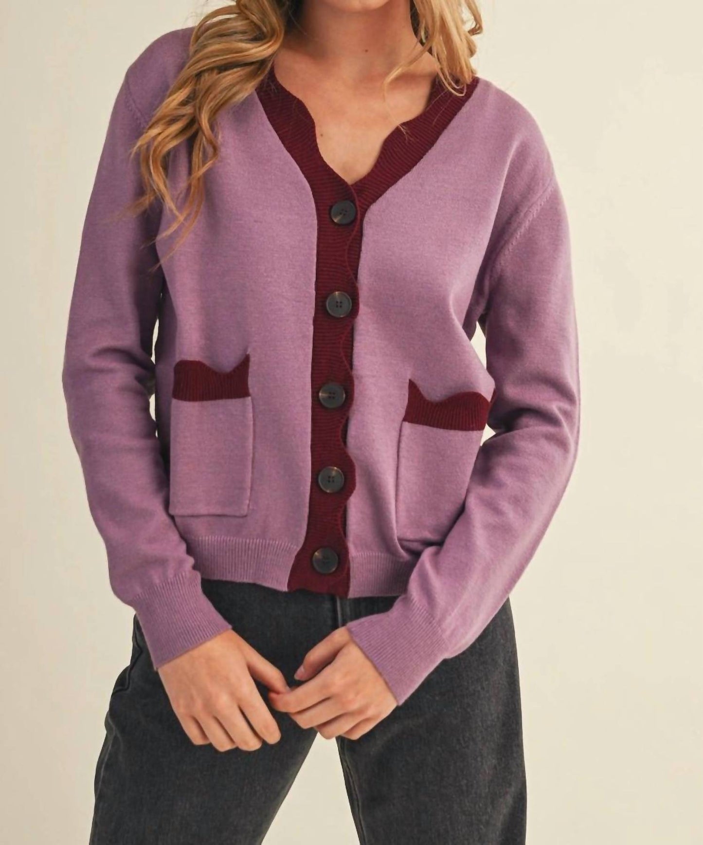 &Merci - Scalloped Sweater Cardigan