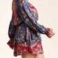 Umgee - Floral Border Print Layered Mini Dress
