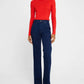 Veronica Beard - Long Sleeve Pruitt Ribbed Tee Poppy