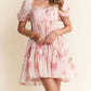 Davi & Dani - Lace Mini Dress Ruffle Sleeve