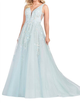 Ellie Wilde - Vestido de baile longo com decote em V