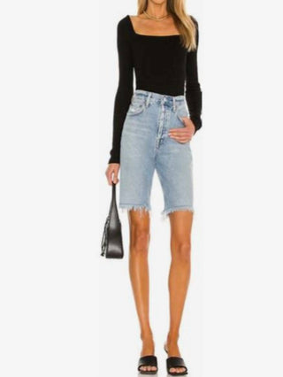 Agolde - Shorts de cintura alta com cintura alta dos anos 90