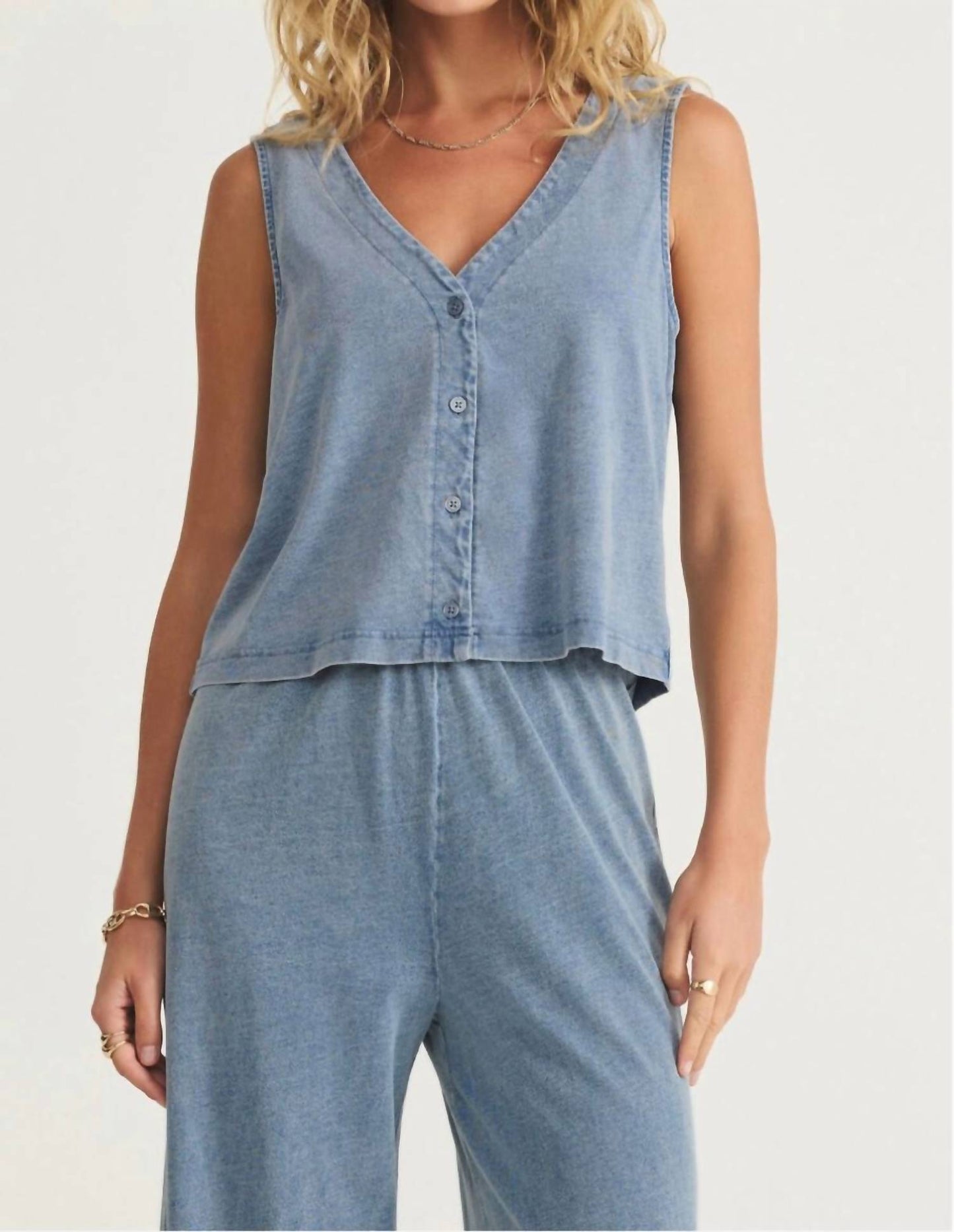 Z Supply - Denim Jersey Tank And Pant Set