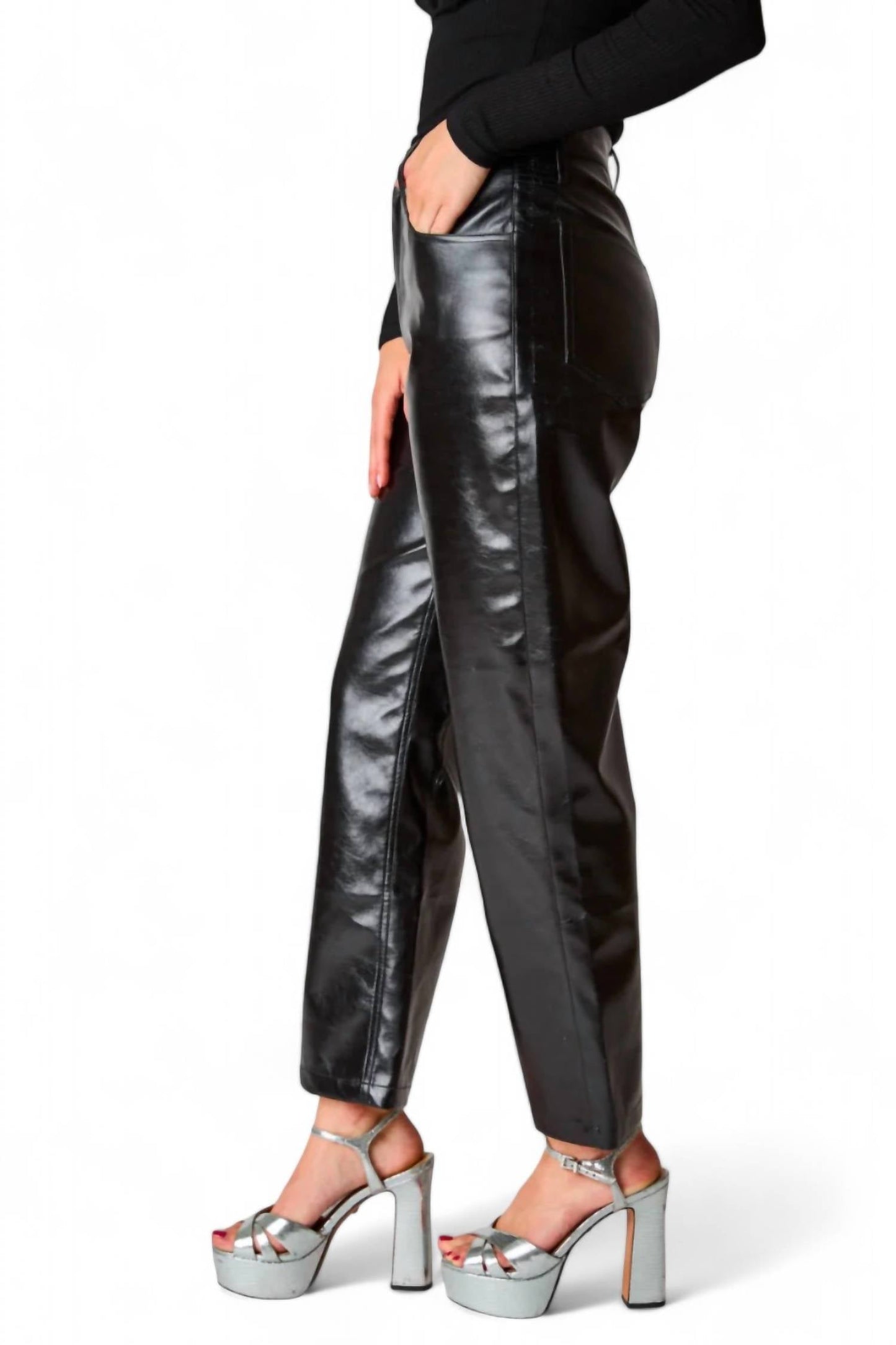 Buddylove - Travolta High-Rise Metallic Pants