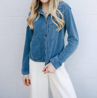 Z Supply - Jaqueta jeans de malha Bel Air