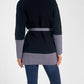 Elan - Belted Color Block Cardigan