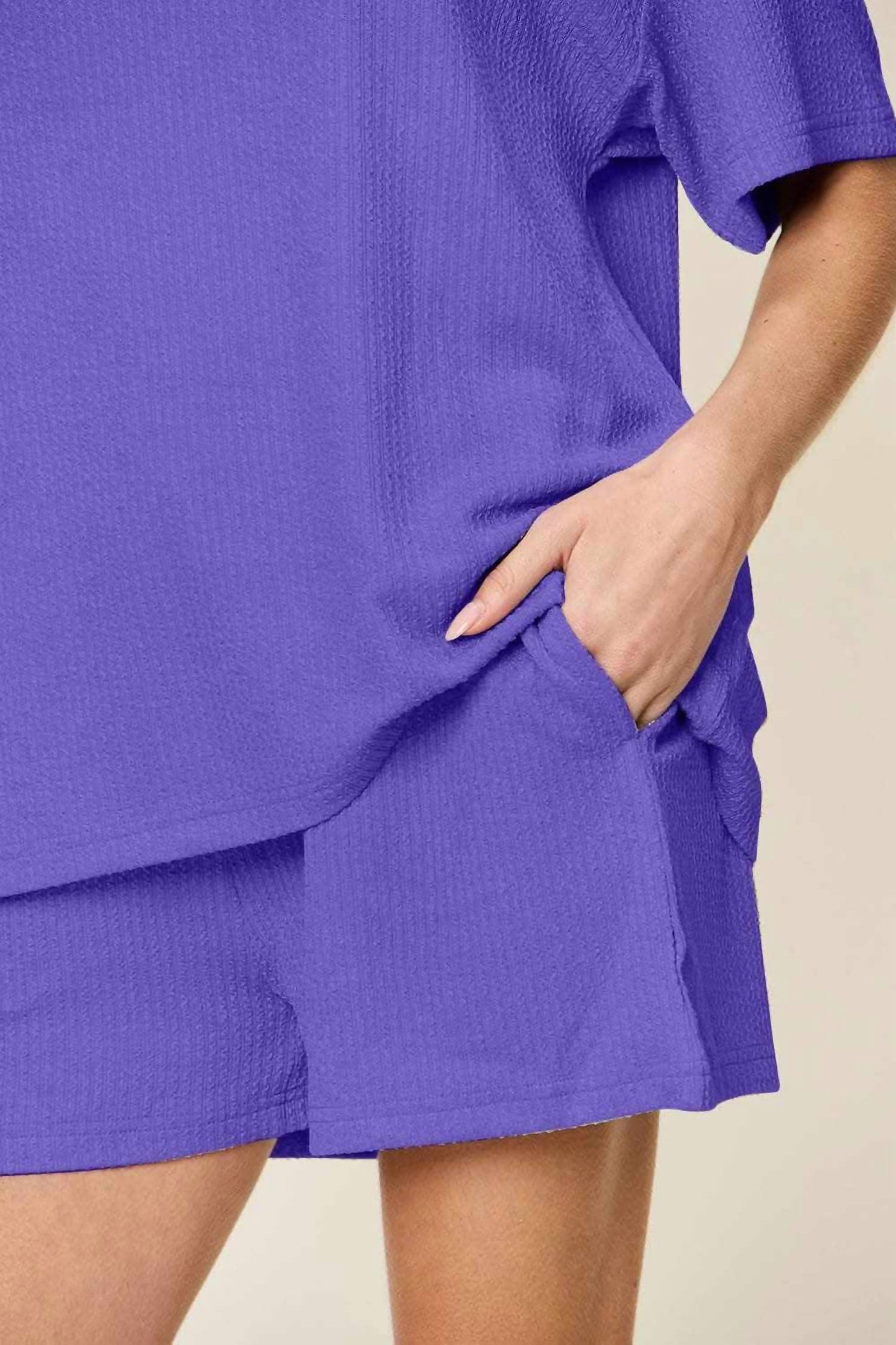 Double Take - Cozy Comfy Fit T-shirt & Shorts Set