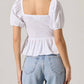 Astr - Bow Front Peplum Top
