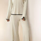La Society - Contrast Trim Split Long Sleeve Sweater Lounge Set