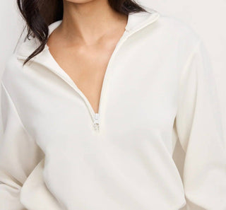 Good American - Moletom Air Soft com zíper e meio zíper