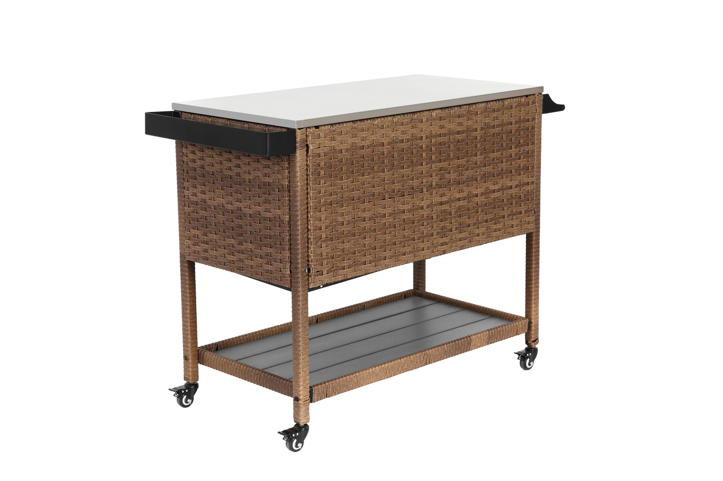 Outdoor Wicker Bar Cart