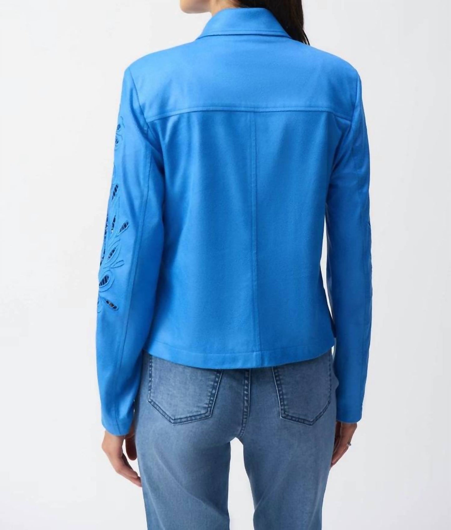 Joseph Ribkoff - Foiled Faux Suede Moto Jacket