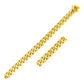 9.15mm 10k Yellow Gold Semi Solid Miami Cuban Chain