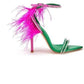 Azalea Wang - Women's Ella Feathered Ankle Strap Heels