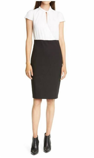 Ted Baker - Vestido lápis com manga curta e bainha bicolor Daylla