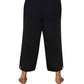 On The Plus Side - Linen Pull On Wide Leg Flood Pants - Plus