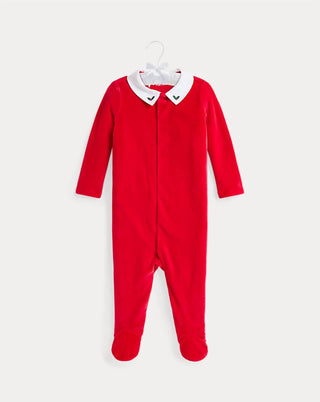 Ralph Lauren - Baby Boy's Embroidered Velour Footed Coverall