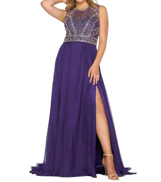 Mac Duggal - Vestido de baile com ilusão de contas e decote em coração - Plus